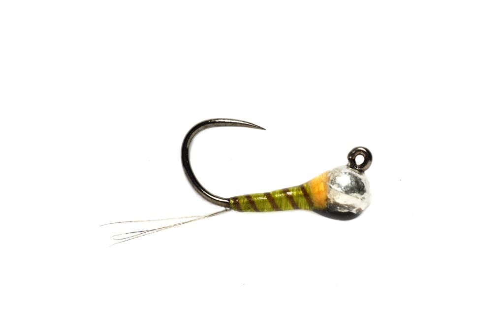 Perdigon Olive Hot Spot Jig Barbless