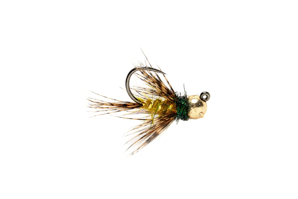 Roza's Hackled Jig Olive Barbless