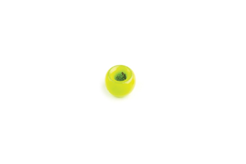 Fluorescent Chartreuse Painted Brass Beads