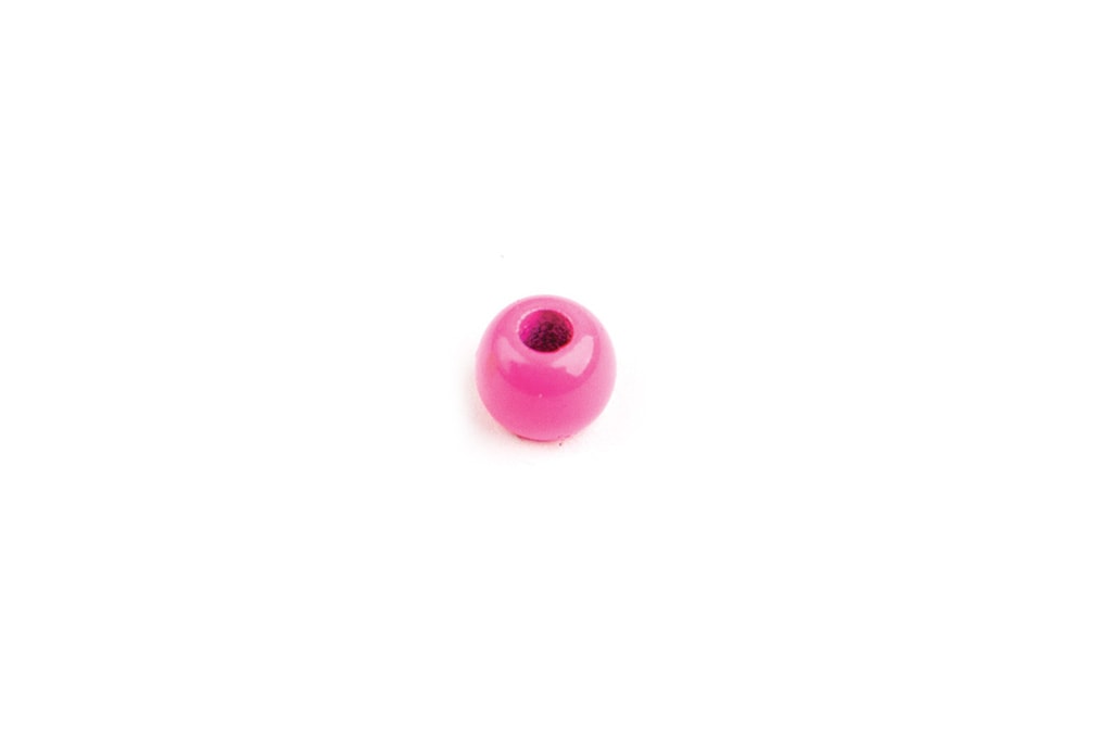 Fluorescent Pink Painted Brass Beads