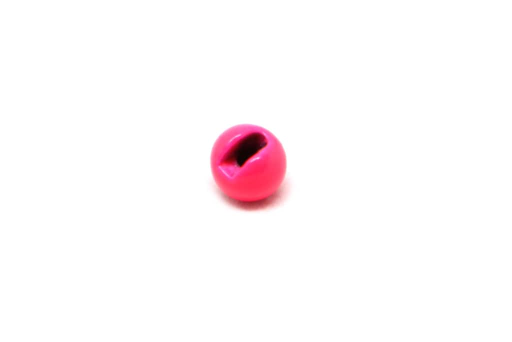 Painted Fluorescent Pink Slotted Tungsten Beads