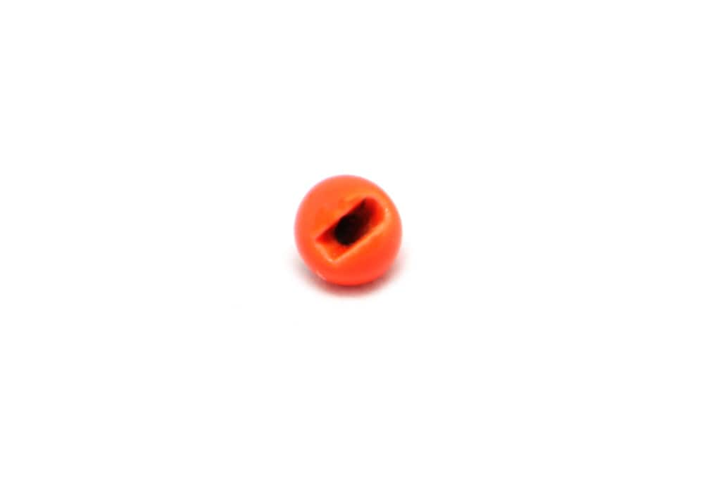 Painted Fluorescent Orange Slotted Tungsten Beads