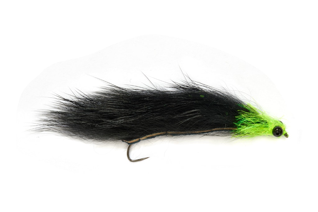 Mini Weighted Snake Black & Green Barbless