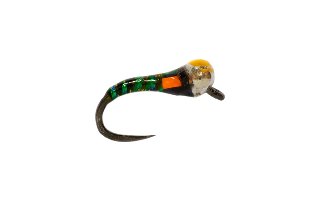 Croston's Bung Buzzer Olive Barbless 2.5mm Yellow Spot