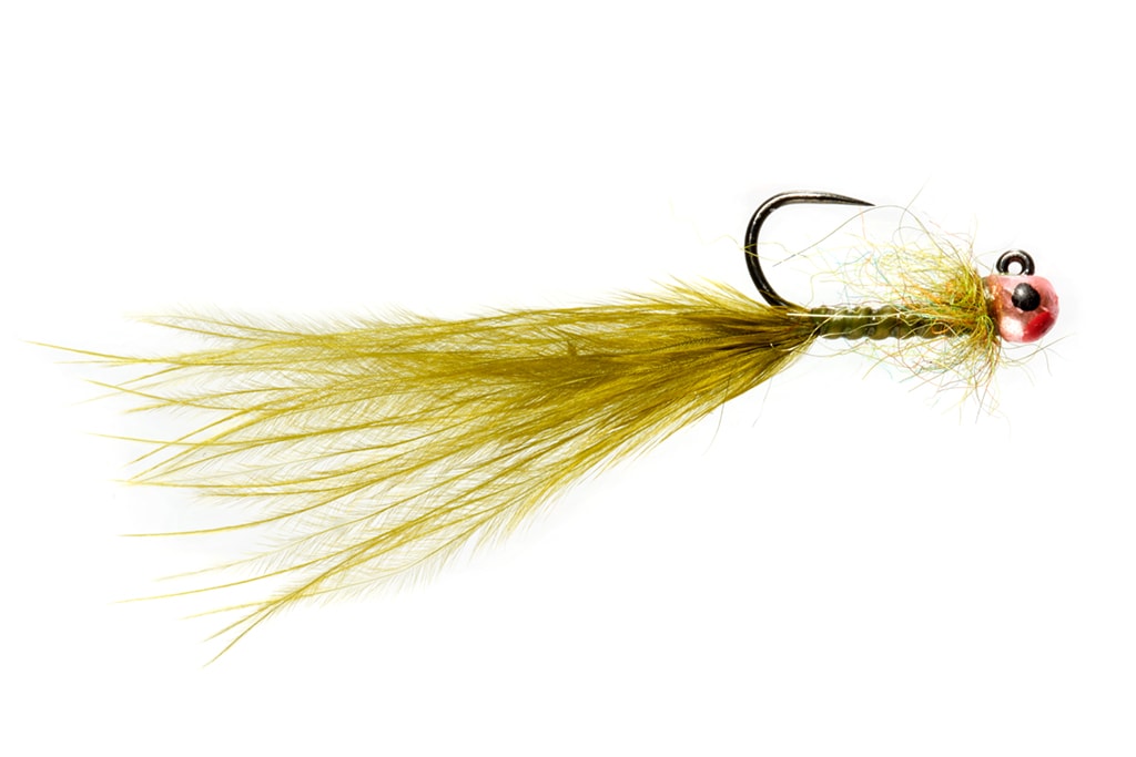 Micro Balanced Bung Damsel Olive 2.5mm Yellow Spot Barbless