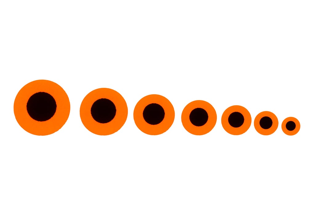 Flat Stick On Eye Hot Orange
